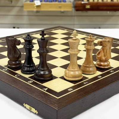 Шахматы деревянные подарочные венге с фигурами из бука Суприм