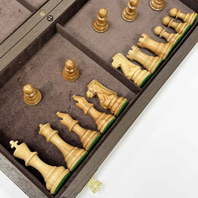 Шахматы деревянные подарочные венге с фигурами из бука Суприм