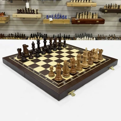 Шахматы деревянные подарочные венге с фигурами из бука Суприм