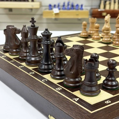 Шахматы деревянные подарочные венге с фигурами из бука Суприм