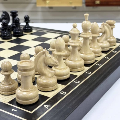 Шахматы деревянные подарочные из эвкалипта Премиальные 45 см