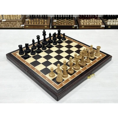 Шахматы подарочные Венге Стаунтон дуб 40 см