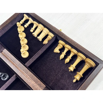 Шахматы подарочные Венге Стаунтон дуб 40 см