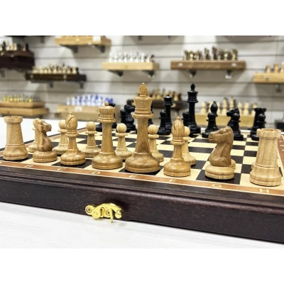 Шахматы подарочные Венге Стаунтон дуб 40 см