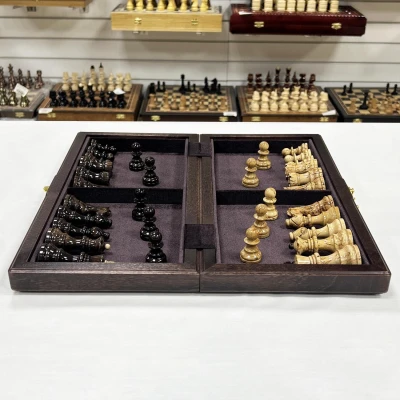 Шахматы подарочные ручной работы Венге 40 с фигурами из карельской березы