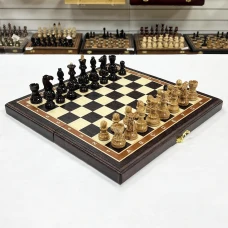 Шахматы подарочные ручной работы Венге 40 с фигурами из карельской березы