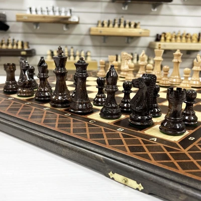 Шахматы нарды шашки подарочные венге Суприм