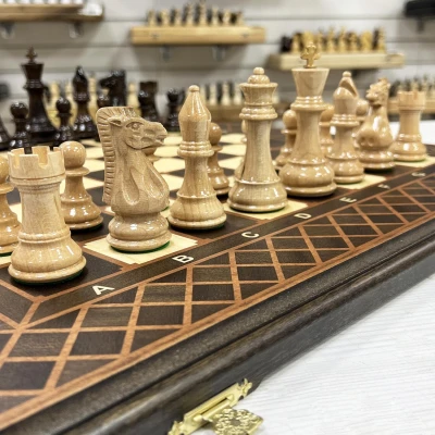 Шахматы нарды шашки подарочные венге Суприм