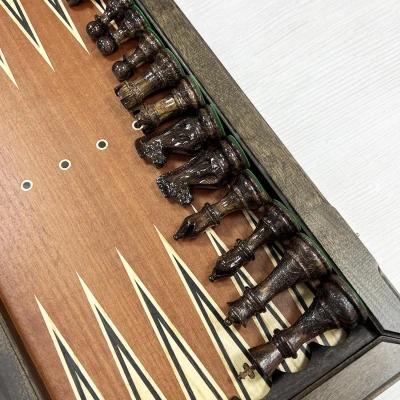 Шахматы нарды шашки подарочные венге Суприм