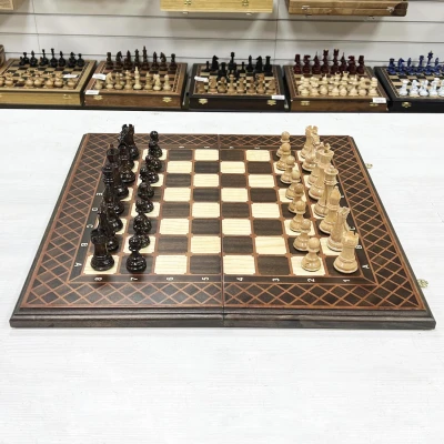 Шахматы нарды шашки подарочные венге Суприм