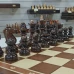 Шахматы подарочные ручной работы Махагон с фигурами из карельской березы
