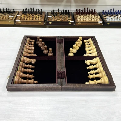 Шахматы подарочные индийский Эндшпиль венге средние