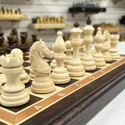 Шахматы подарочные венге Бастион матовые 45 см