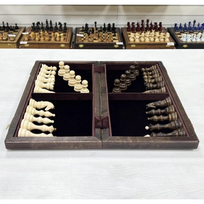 Шахматы подарочные венге Бастион матовые 45 см