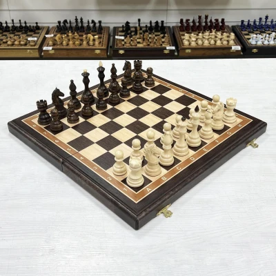 Шахматы подарочные венге Бастион матовые 45 см