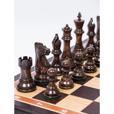 Шахматы профессиональные Суприм глянцевые венге дуб
