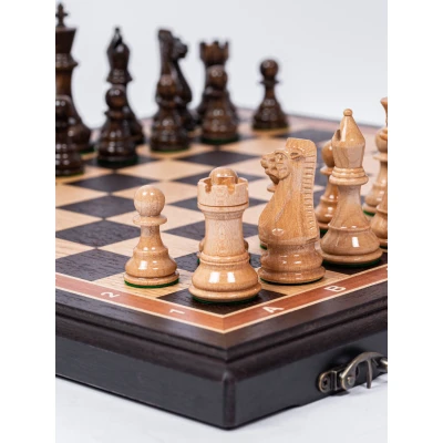 Шахматы профессиональные Суприм глянцевые венге дуб