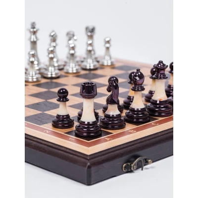 Шахматы подарочные из дуба с фигурами Итальянский дизайн Люкс