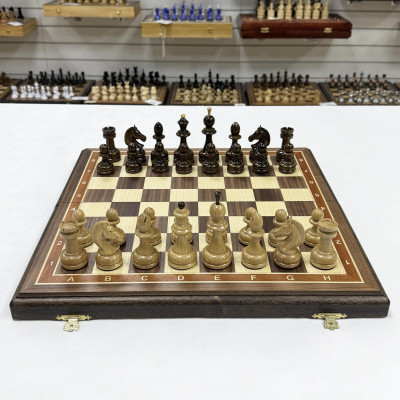 Шахматы деревянные орех Премиальные люкс средние