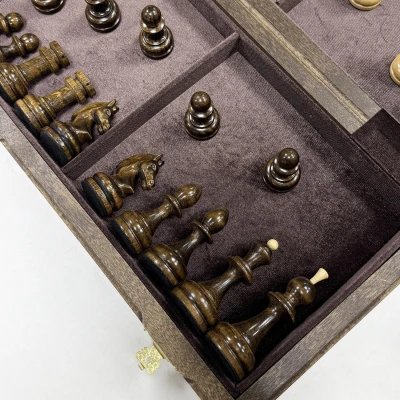 Шахматы деревянные орех Премиальные люкс средние