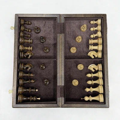 Шахматы деревянные орех Премиальные люкс средние