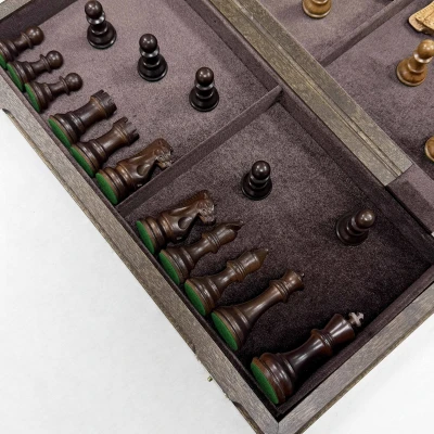 Шахматы подарочные из дерева ореха с фигурами Суприм бук средние