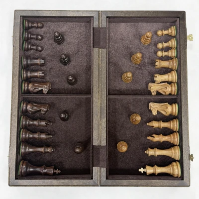 Шахматы подарочные из дерева ореха с фигурами Суприм бук средние