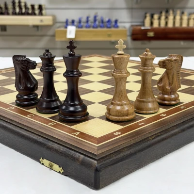 Шахматы подарочные из дерева ореха с фигурами Суприм бук средние