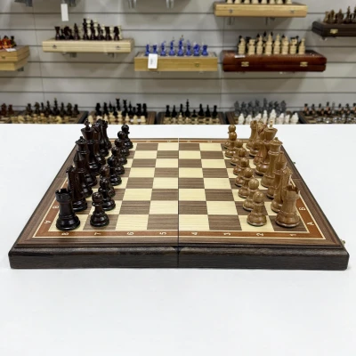 Шахматы подарочные из дерева ореха с фигурами Суприм бук средние