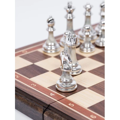 Шахматы подарочные из американского ореха с фигурами Итальянский дизайн Люкс