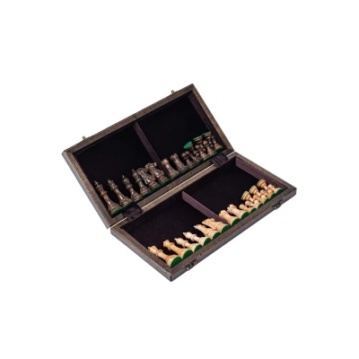 Шахматы подарочные из ореха и дуба Суприм глянцевые