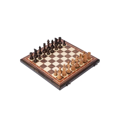 Шахматы подарочные из ореха и дуба Суприм глянцевые