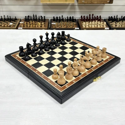 Шахматы из мореного дуба с фигурами Стародворянскими 40 см