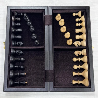 Шахматы из мореного дуба с фигурами Стародворянскими 40 см