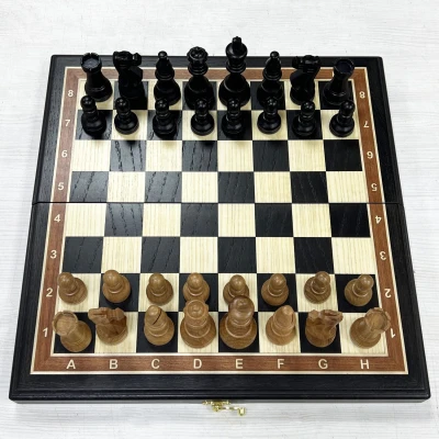 Шахматы из мореного дуба с фигурами Индийский стаунтон