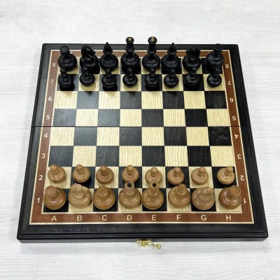 Шахматы подарочные из мореного дуба Неваляшки 40 см