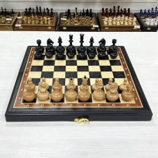 Шахматы подарочные из мореного дуба Неваляшки 40 см