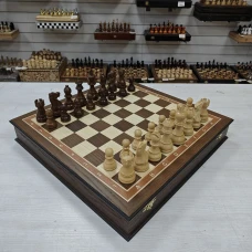 Шахматы подарочные из мореного дуба Антик в ларце с фигурами Эндшпиль из самшита и палисандра (2)