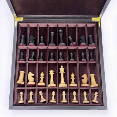 Шахматы в ларце моренный дуб большие Этюд с утяжелением