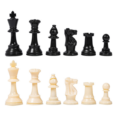 Шахматные фигуры черное белые пластик без утяжеления