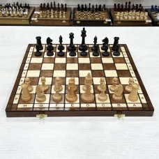 Шахматы деревянные с выжегом буковые утяжеленные 40 см