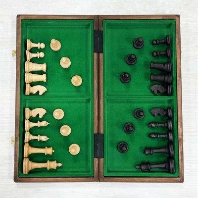 Шахматы деревянные с выжегом буковые утяжеленные 40 см