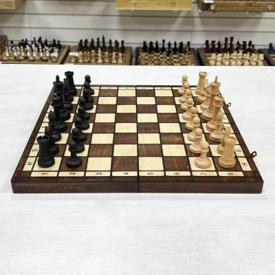 Шахматы деревянные с выжегом буковые утяжеленные 40 см