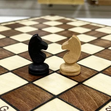 Шахматы деревянные с выжегом буковые утяжеленные 40 см