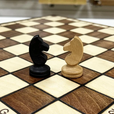 Шахматы деревянные с выжегом буковые утяжеленные 40 см