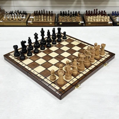 Шахматы деревянные с выжегом буковые Стаунтон 40 см