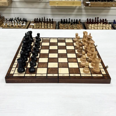 Шахматы деревянные с выжегом буковые Стаунтон 40 см