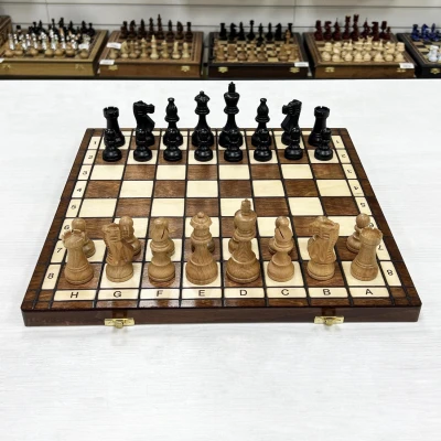 Шахматы деревянные с выжегом буковые Стаунтон 40 см