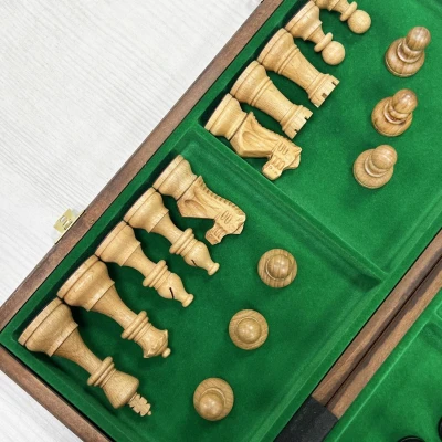 Шахматы деревянные с выжегом буковые Стаунтон 40 см