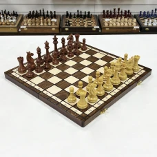 Шахматы деревянные с выжегом Стаунтон мини композит 40 см